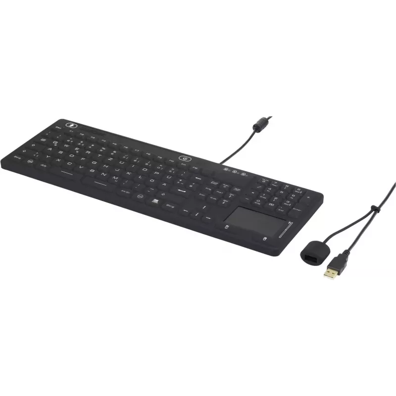 Renkforce IP68 Industrie-USB-Tastatur mit Touch-Oberfläche, Schwarz (iM-IKB110-BK)