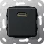 Gira System 55 HDMI-Einsatzmodul, 1-fach, HDMI Typ A Buchse zu Buchse, Schwarz 566910