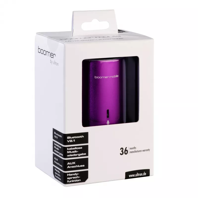Ultron Boomer Mobile tragbarer Bluetooth-Lautsprecher Pink 112572