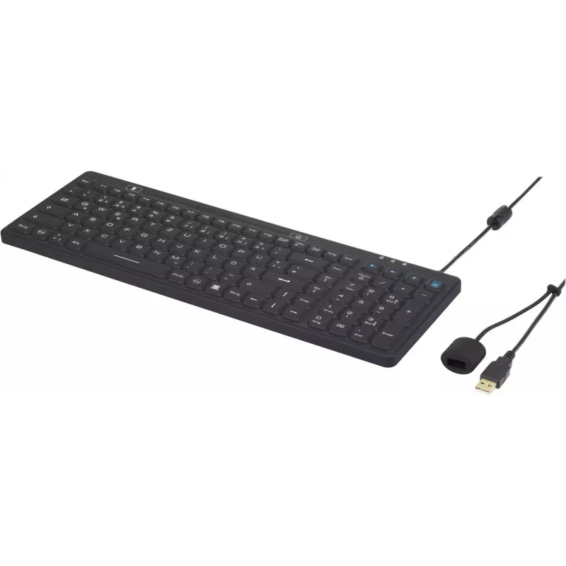 Renkforce IP68 Industrie-USB-Tastatur Schwarz Spritzwassergeschützt Staubdicht (iM-IKB106-BK)