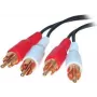 SHIVERPEAKS 2 x RCA Stecker auf 2 x RCA Stecker Audiokabel, 0,5 m, vergoldet, Schwarz BS40501