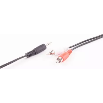 SHIVERPEAKS BASIC-S Audiokabel, 2 x RCA Stecker auf 3,5 mm Klinkenstecker, 2,5 m, Stereo, Schwarz BS30832-2.5