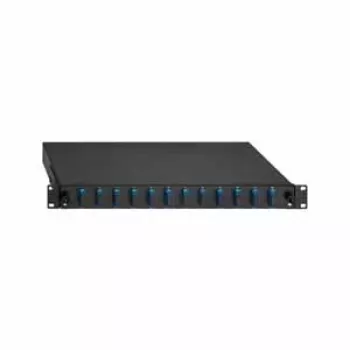 Rutenbeck LWL-Patchpanel SC Duplex SM 12-Port 1U 19 inch Schwarz RAL 9005 Ausziehbar 2280308120
