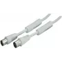 SHIVERPEAKS 5,0 m IEC 169-2 Koaxialkabel, Stecker auf Buchse, Weiß, Vernickelt BS80205-128