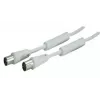 SHIVERPEAKS 5,0 m IEC 169-2 Koaxialkabel, Stecker auf Buchse, Weiß, Vernickelt BS80205-128