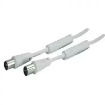 SHIVERPEAKS 10m IEC 169-2 Koaxial-Antennenkabel, Stecker auf Buchse, vernickelt, Weiß (BS80208-128)