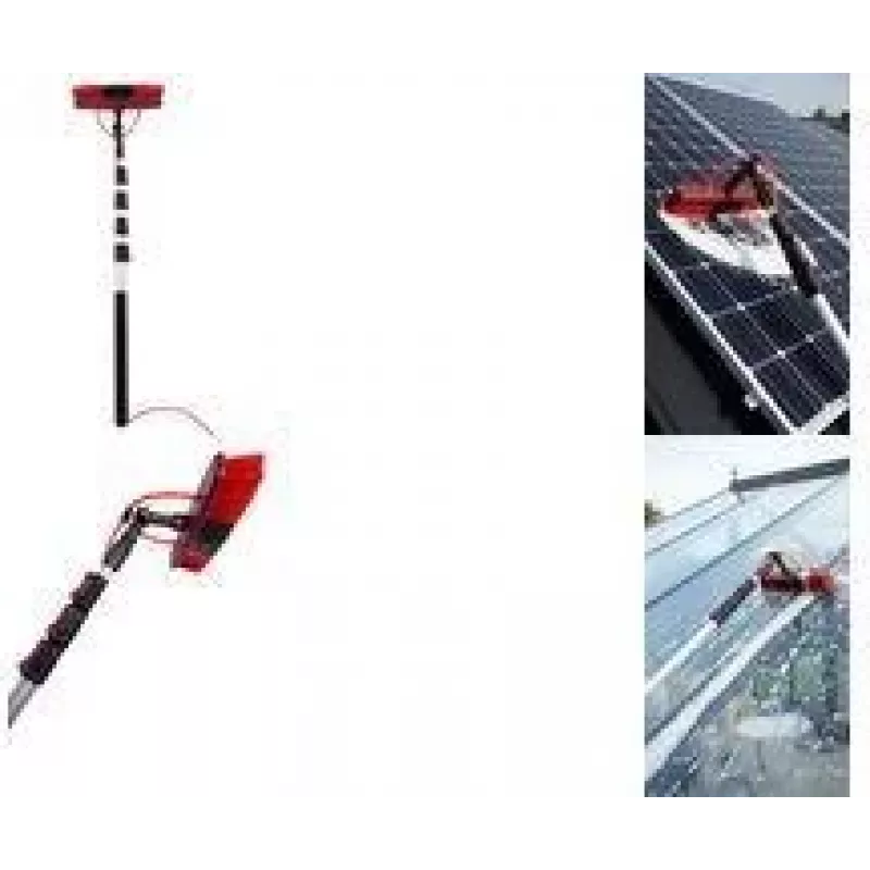 IWH Solarpanel-Reinigungsbürste mit Teleskopstange, Schlauchanschluss und Shampoo-Behälter, 3,5 m 00205