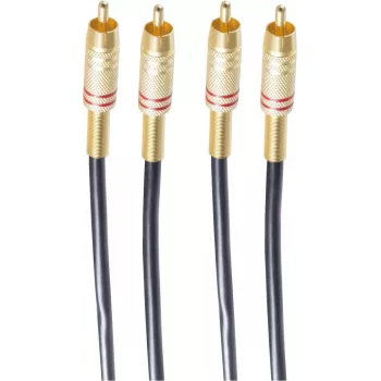 shiverpeaks BASIC-S 2x RCA auf 2x RCA Audiokabel, 5,0 m, Schwarz BS40225