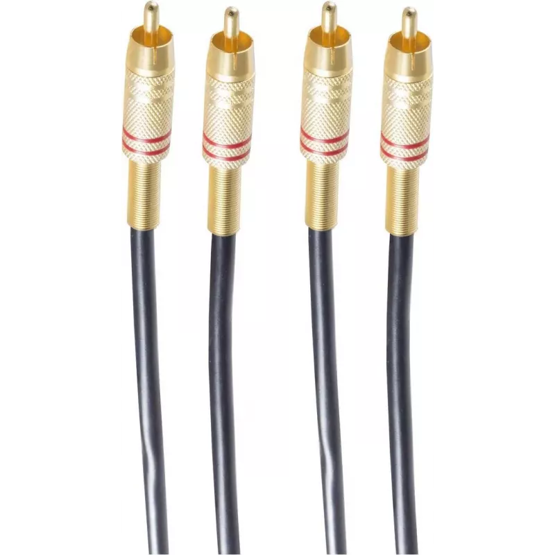 shiverpeaks BASIC-S 2x RCA auf 2x RCA Audiokabel, 5,0 m, Schwarz BS40225