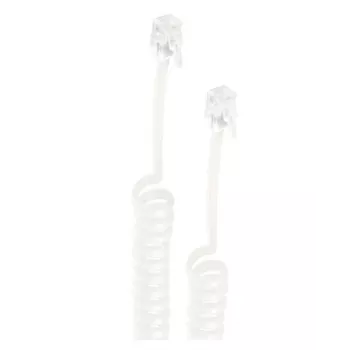 Shiverpeaks Telefonhörer-Verbindungskabel, RJ10 4P4C Stecker zu RJ10 4P4C Stecker, vergoldete Kontakte, 2 m, Weiß (BS70132)