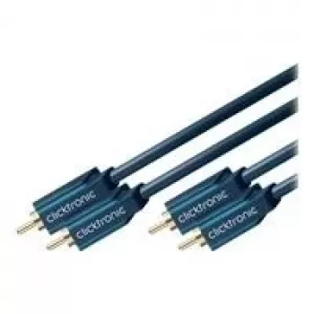 ClickTronic Casual Series RCA Audiokabel 2x RCA Stecker auf 2x RCA Stecker 10m doppelt geschirmt Koaxial Schwarz