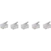 SHIVERPEAKS BASIC-S Modularstecker RJ10 4P4C, ungeschirmt, vergoldete Kontakte, transparent, 1 Stück BS72039-5