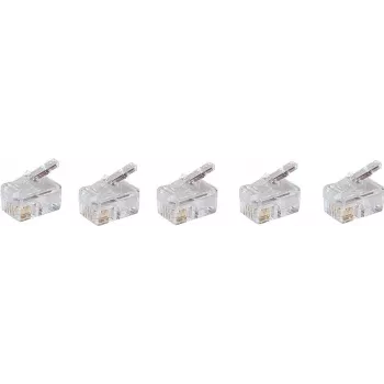 SHIVERPEAKS BASIC-S Modularstecker RJ10 4P4C, ungeschirmt, vergoldete Kontakte, transparent, 1 Stück BS72039-5