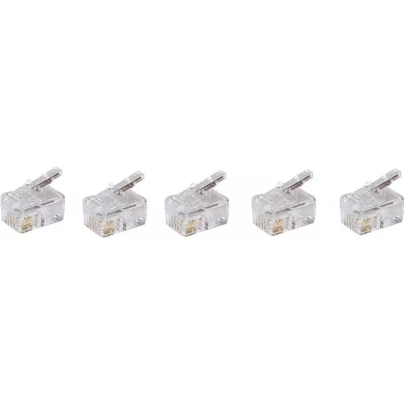 SHIVERPEAKS BASIC-S Modularstecker RJ10 4P4C, ungeschirmt, vergoldete Kontakte, transparent, 1 Stück BS72039-5