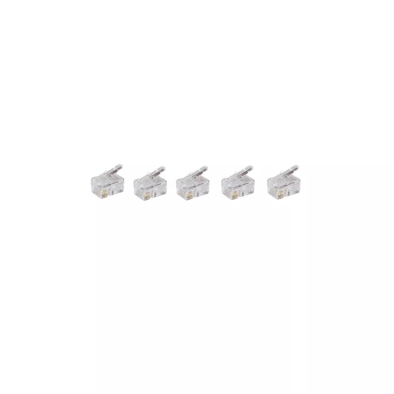 SHIVERPEAKS BASIC-S Modularstecker RJ10 4P4C, ungeschirmt, vergoldete Kontakte, transparent, 1 Stück BS72039-5