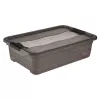 keeeper Aufbewahrungsbox Cornelia, 28 Liter, Kristallgrau Transparent, mit Deckel, Schiebeverschluss 1042982700000