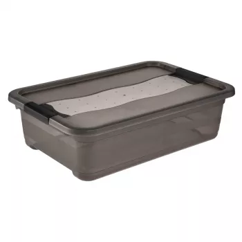keeeper Aufbewahrungsbox Cornelia, 28 Liter, Kristallgrau Transparent, mit Deckel, Schiebeverschluss 1042982700000