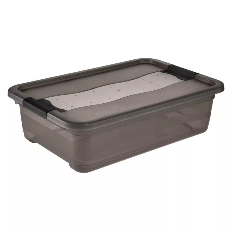 keeeper Aufbewahrungsbox Cornelia, 28 Liter, Kristallgrau Transparent, mit Deckel, Schiebeverschluss 1042982700000