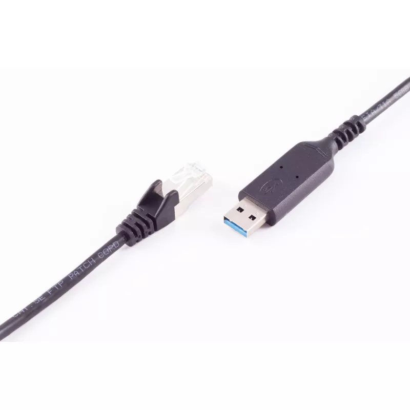 SHIVERPEAKS USB-A auf RJ45 Gigabit Ethernet Adapterkabel, 1m, Schwarz BS13-52025