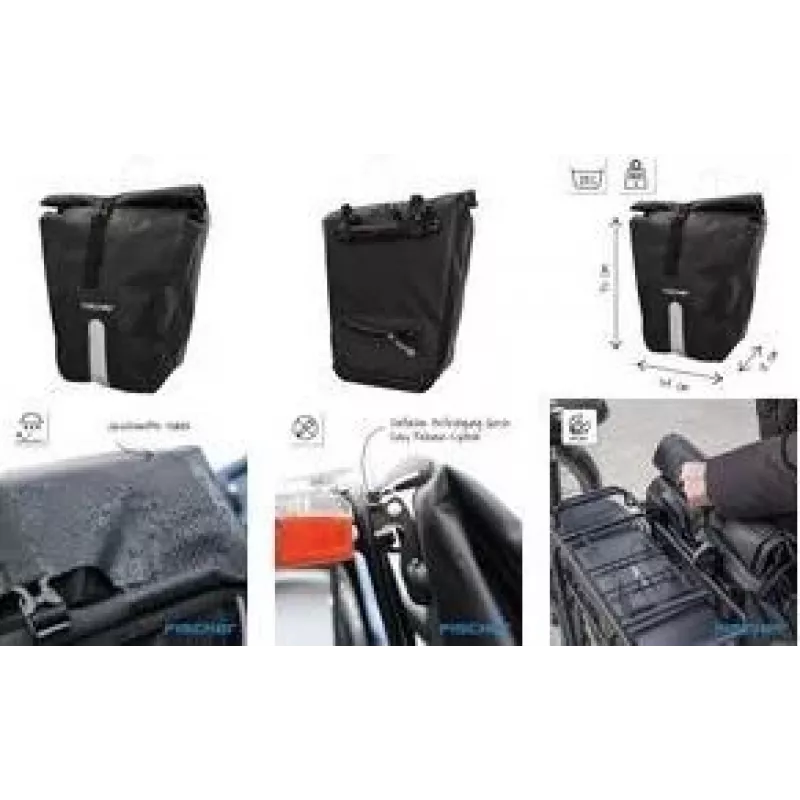 FISCHER PLUS Emendo wasserdichte Fahrrad-Packtasche mit verschweißten Nähten und sicherer Befestigung 115808