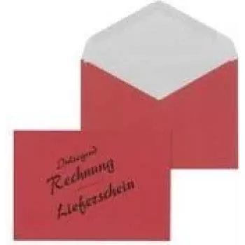 MAILmedia 30005341 Briefumschlag DL (110 x 220 mm), Lieferschein/Rechnung, rot, 75 g/m², nassklebend