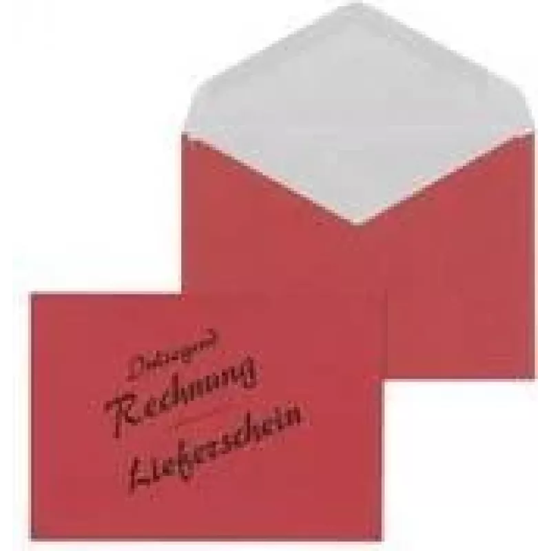 MAILmedia 30005341 Briefumschlag DL (110 x 220 mm), Lieferschein/Rechnung, rot, 75 g/m², nassklebend