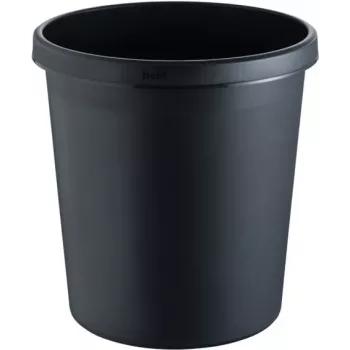 helit H6105895 Runder Kunststoff-Abfalleimer 18L Schwarz 31x32cm