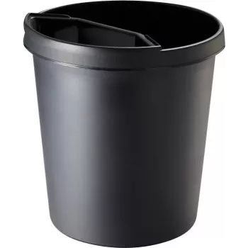 helit H6105895 Runder Kunststoff-Abfalleimer 18L Schwarz 31x32cm