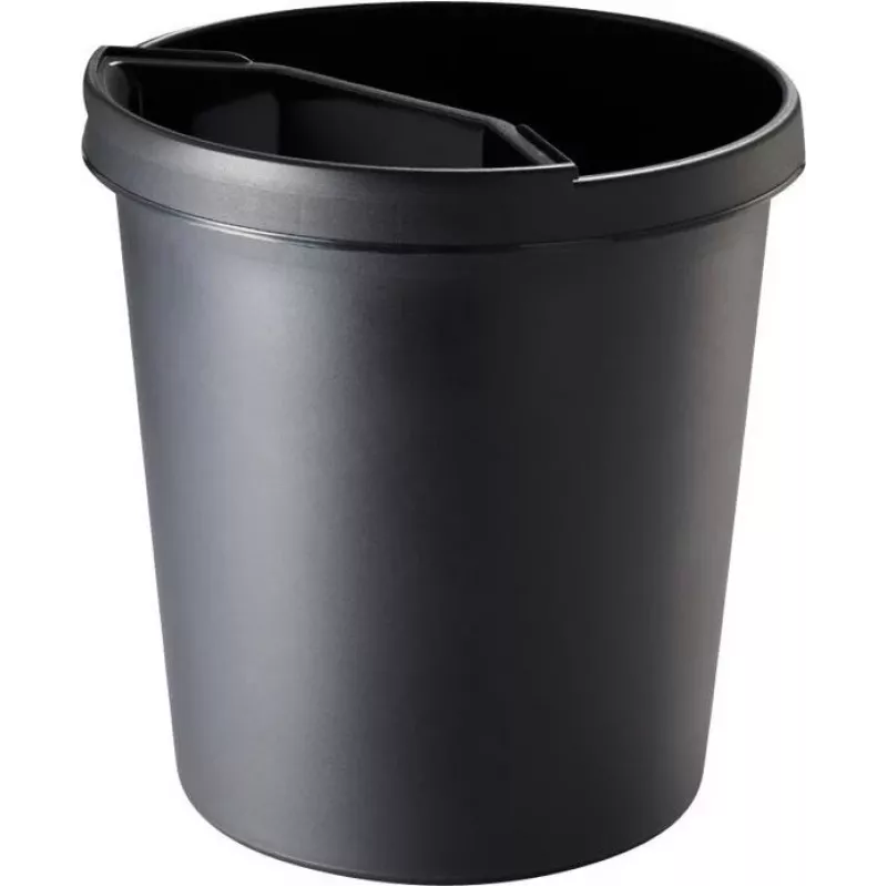 helit H6105895 Runder Kunststoff-Abfalleimer 18L Schwarz 31x32cm