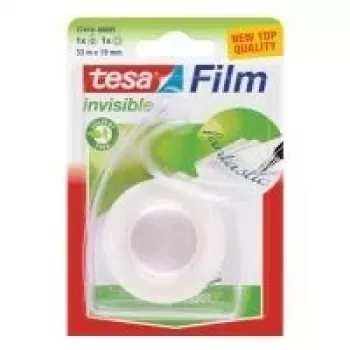 tesa Film + Handabroller Set, Matt-Unsichtbares Klebeband 19 mm x 33 m, PP-Film, Beschreibbar (57414-00005-03)