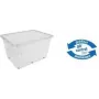 keeeper bert Aufbewahrungsbox mit Rollen, 136 L, Air-Control Deckel, Transparent/Grau 1056700100000
