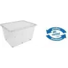 keeeper bert Aufbewahrungsbox mit Rollen, 136 L, Air-Control Deckel, Transparent/Grau 1056700100000