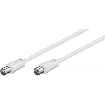 TECLINE Wentronic Goobay Antennenkabel, Weiß, 20 m - IEC Koax Stecker auf IEC Koax Buchse (50125)