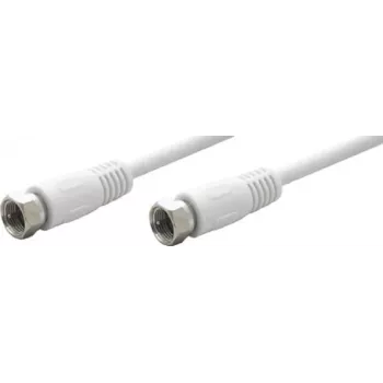 TECLINE Wentronic Goobay Satelliten-Verbindungskabel, 100% geschirmt, Weiß, 10 m - F-Stecker auf F-Stecker (50741)