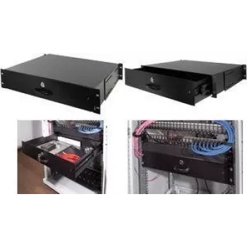 LogiLink 19 Zoll Rack-Schublade 2U abschließbar Schwarz (SF164B)