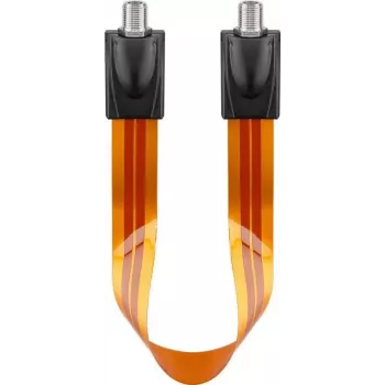 Wentronic Goobay SAT Fensterdurchführungskabel, Ultraflach 0,3 mm, Braun-Schwarz, 0,3 m, F-Buchse zu F-Buchse 67244