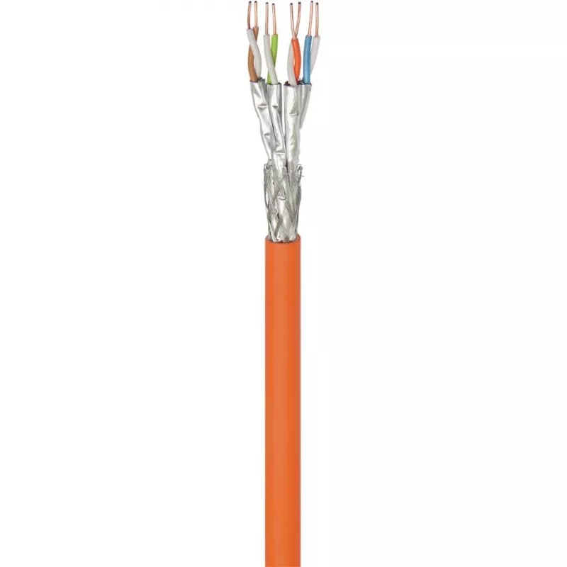Wentronic Goobay Cat.7 S/FTP (PiMF) Massivkupfer-Installationskabel, 100 m, LSZH, Orange 91888