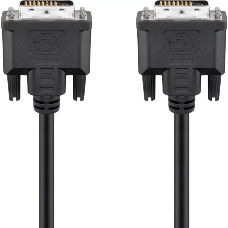Wentronic goobay DVI-D Dual Link Kabel 0,5m Schwarz mit Rändelschrauben 93295