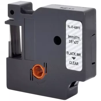 Renkforce RF-LT-D40910 Kompatibles Beschriftungsband für DYMO D1 - 40910, 9 mm, Transparent, Schwarz, 7 m RF-6027842
