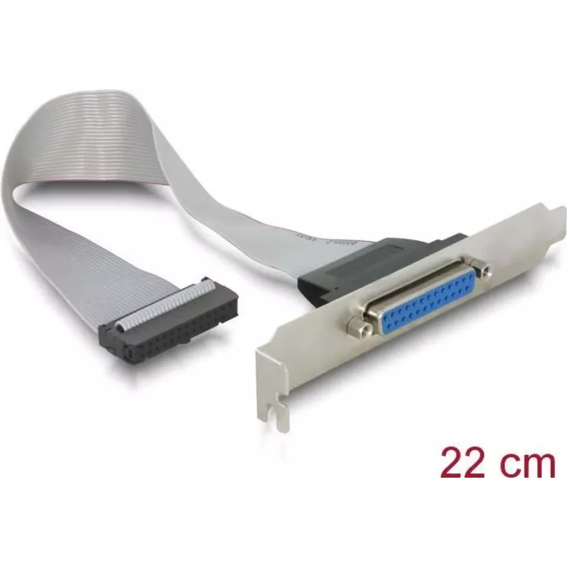 Delock Slotblende 1 x Parallelport DB25 Buchse auf 26-Pin IDC - 25 cm 84300
