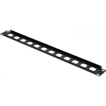 Renkforce 19 Zoll 1 HE 12-Port-Patchpanel-Frontplatte für XLR/USB/BNC-Buchsen, Schwarz (RF-7116962)