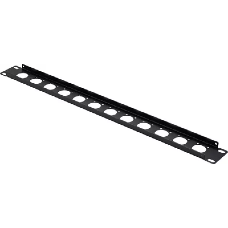 Renkforce 19 Zoll 1 HE 12-Port-Patchpanel-Frontplatte für XLR/USB/BNC-Buchsen, Schwarz (RF-7116962)