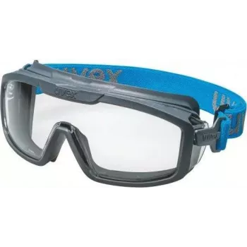 uvex i-guard+ Full Vision Schutzbrille, klare Scheibe, anthrazit/blauer Rahmen 9143267