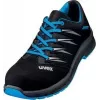 Uvex 69373 Unisex Sicherheitsschuhe S1 P SRC, Microvelour, Stahlzwischensohle, Composite-Zehenkappe, Schwarz/Blau, Größe 43 6937343