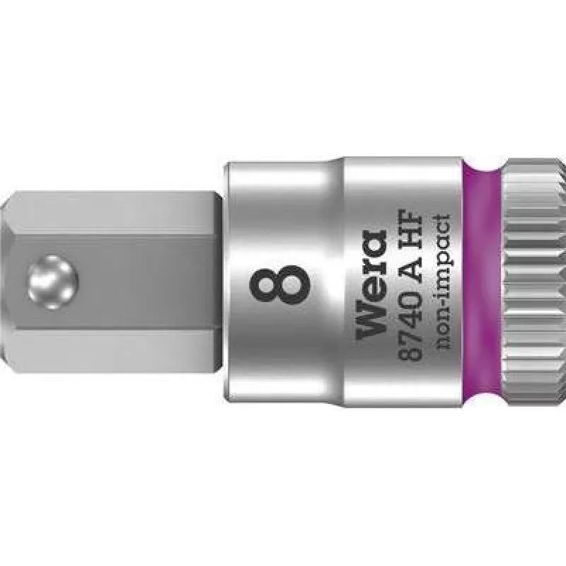 Wera 05003339001 Zyklop 3/8 Zoll Sechskant-Steckschlüssel 8x28 mm mit Haltefunktion