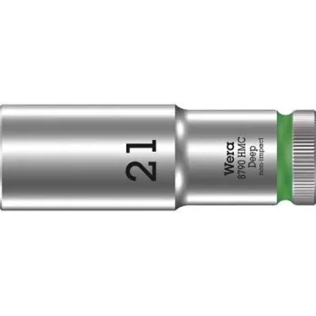 Wera 05004561001 Zyklop 8790 HMC 1/2 Zoll Antrieb 21mm Sechskant-Steckschlüssel mit gerändeltem Griff
