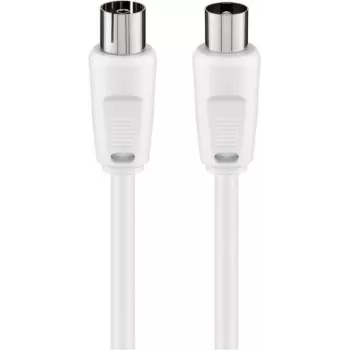 Wentronic Goobay Antennenkabel, 100% geschirmt, Weiß, 1,5 m - Koaxialstecker auf Koaxialbuchse (50717)