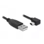 Delock USB 2.0 Kabel USB-A Stecker auf Mini USB-B 5-Pin Stecker gewinkelt, 1m, Schwarz 82681