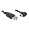 Delock USB 2.0 Kabel USB-A Stecker auf Mini USB-B 5-Pin Stecker gewinkelt, 1m, Schwarz 82681