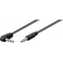 Wentronic Goobay 3,5 mm Stereo-Klinkenkabel, 1 m, Schwarz, gerade zu 90° gewinkelt, Stecker zu Stecker 67783